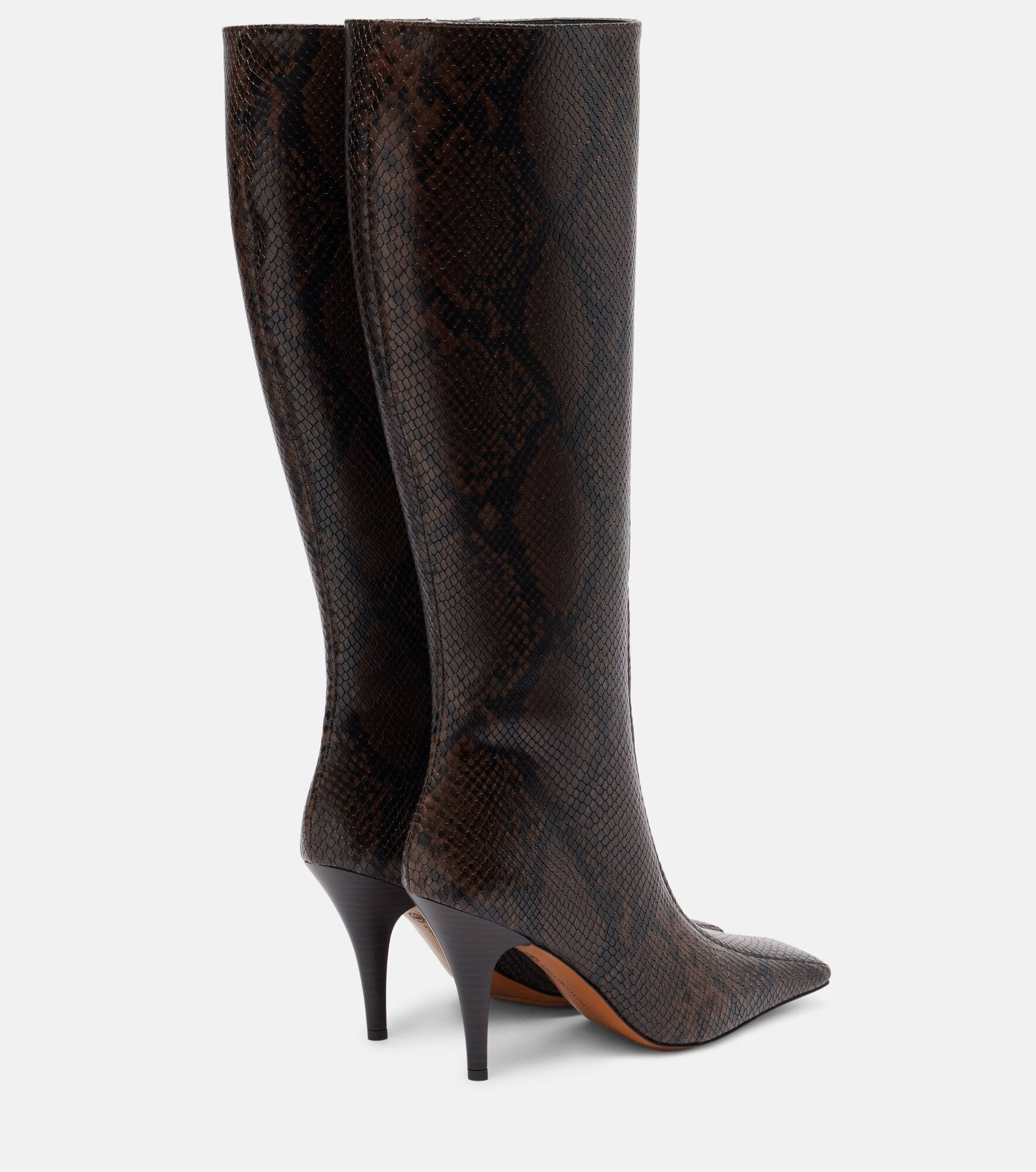 Eve snake-effect knee-high boots - 2