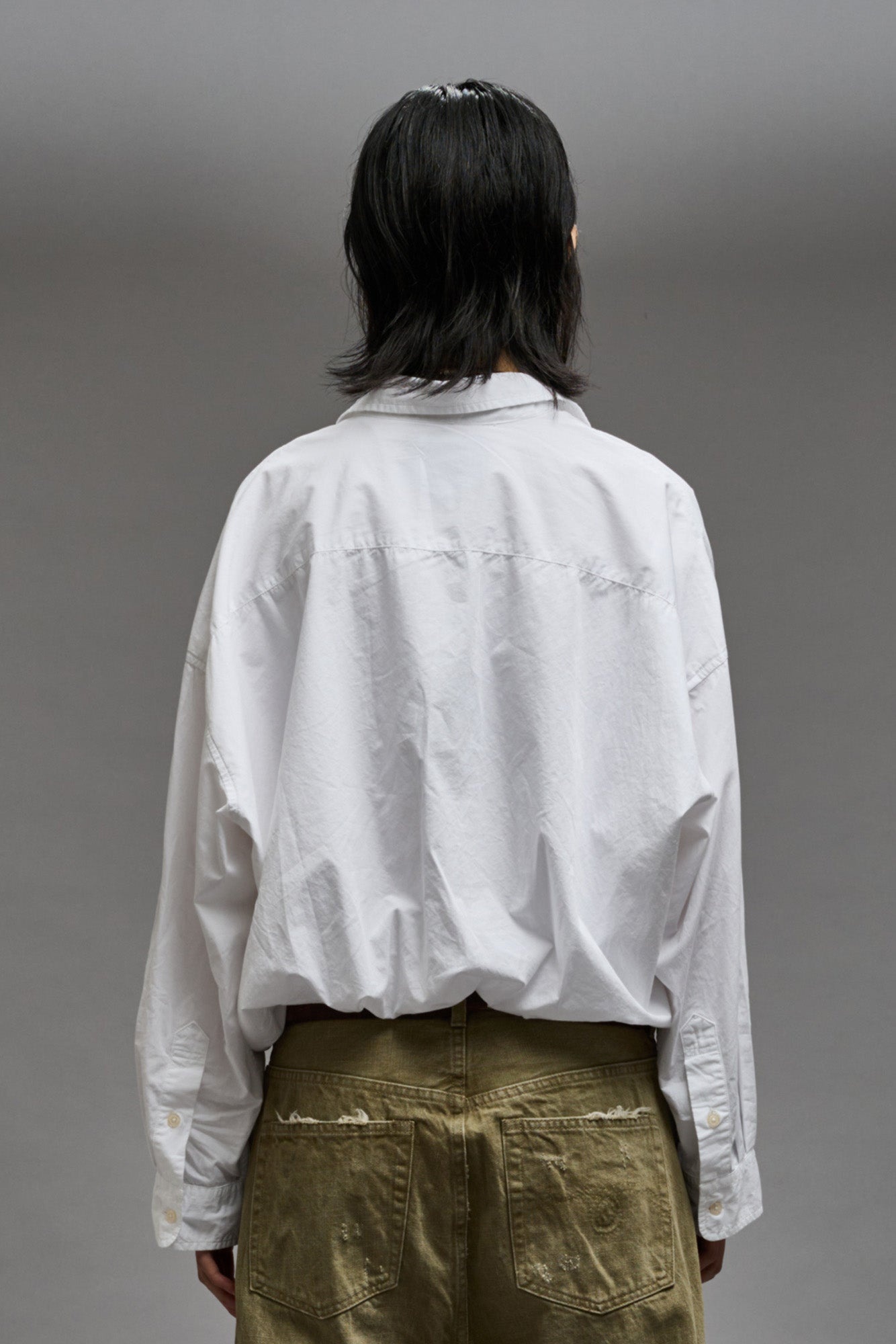 CROSSOVER BUBBLE SHIRT - WHITE - 2