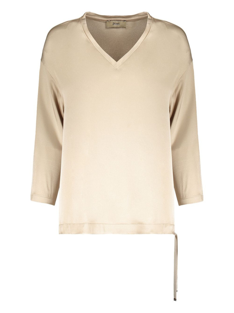 long-sleeve V-neck top 1