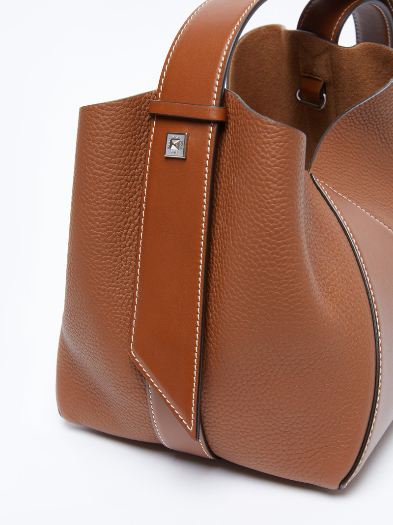 MMBUCKETS Small bucket bag in deer-print leather 6