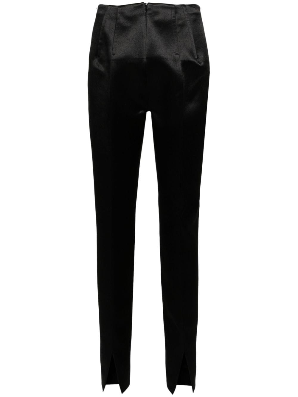 satin-weave low-rise trousers - 1