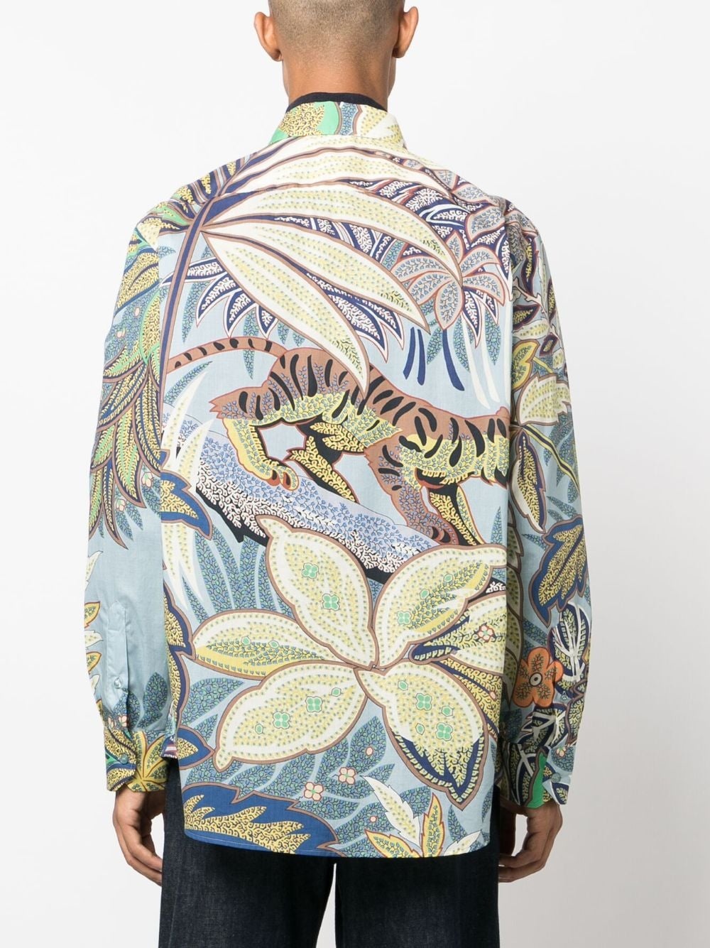 botanical-print cotton shirt - 4