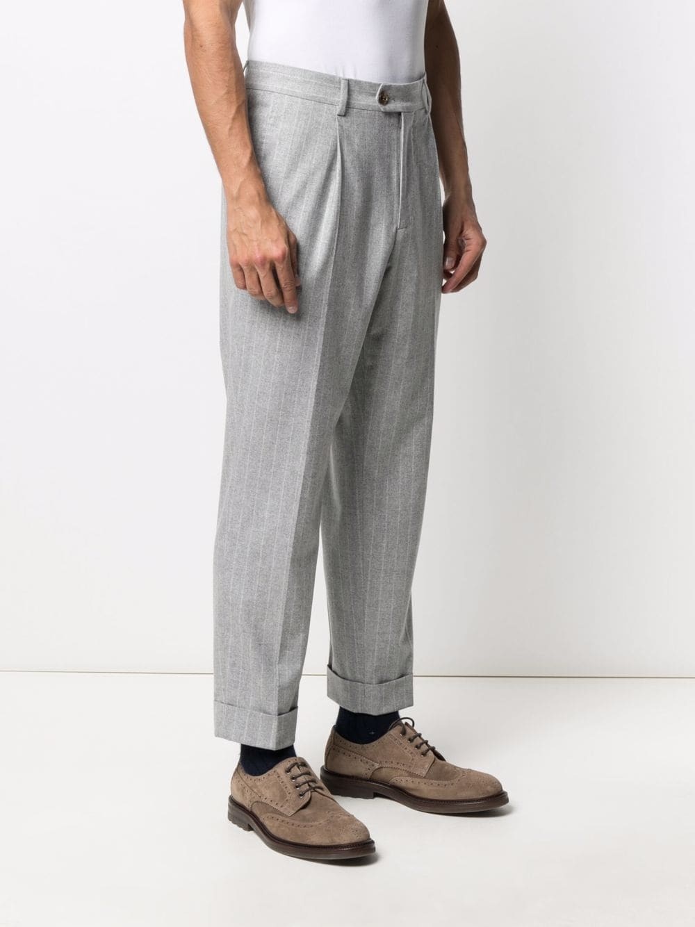 pinstripe straight-leg tailored trousers - 3