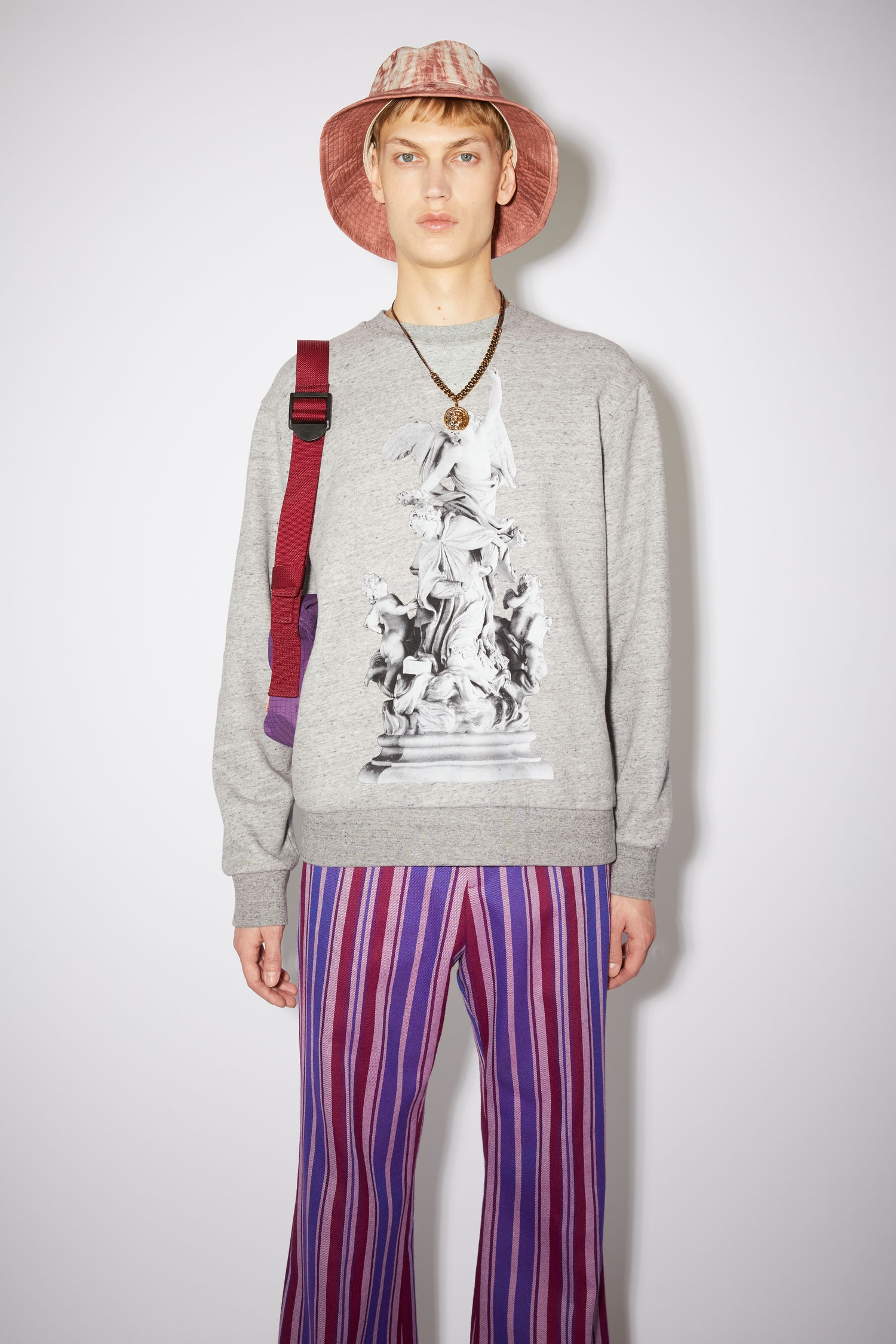 Printed sweatshirt - Marble grey melange - 2