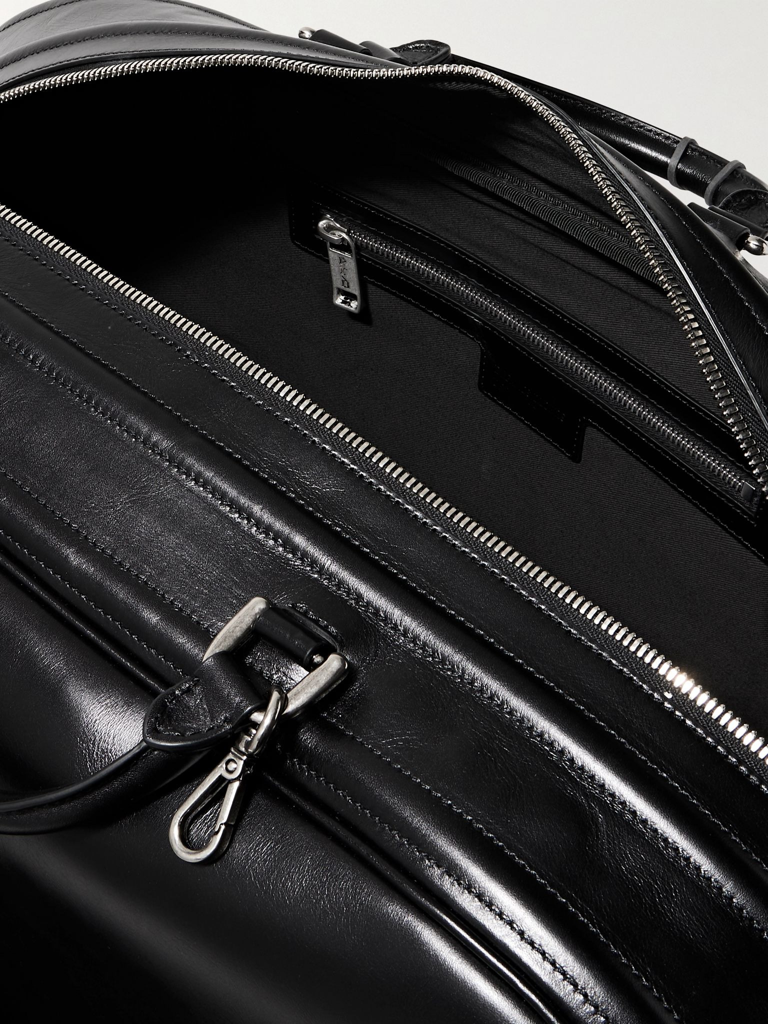 Leather Weekend Bag Black - 5