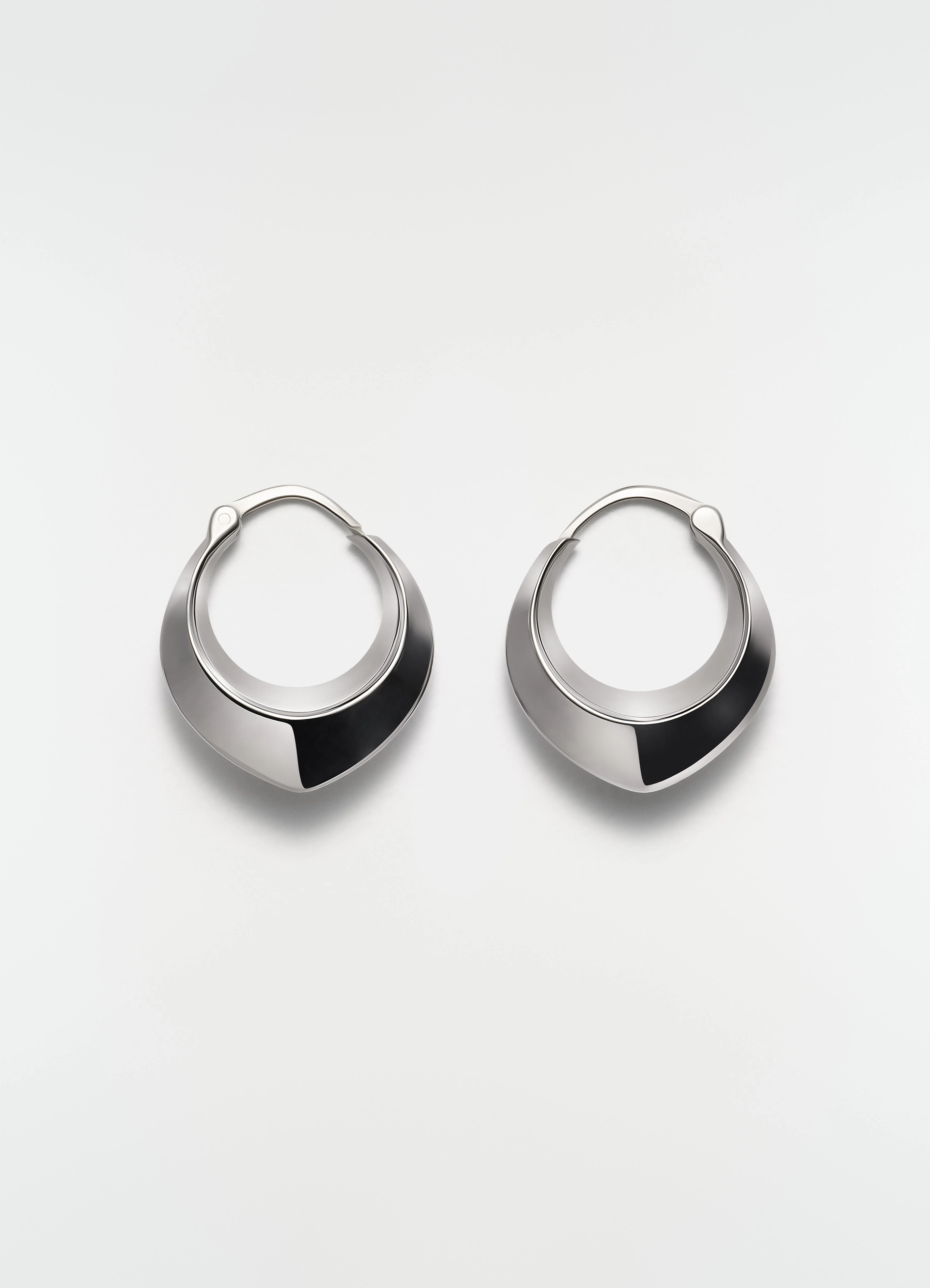 DROP EDGE HOOP EARRINGS IN RHODIUM-PLATED SILVER - 1
