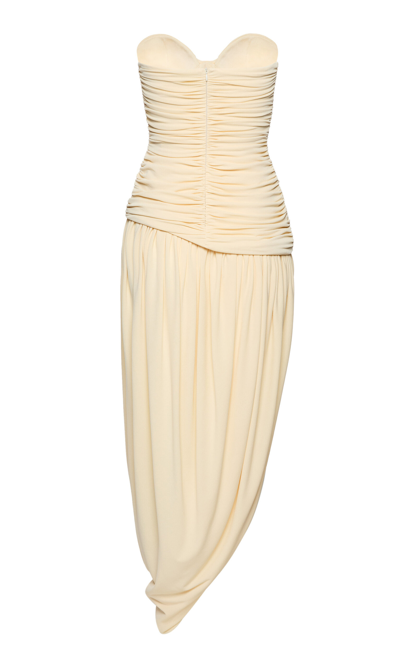Asymmetric Gathered Dress ivory - 5