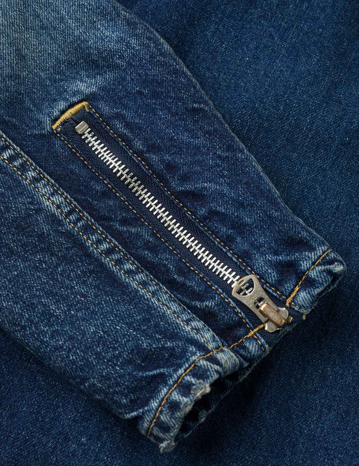 Seagull Embroidery Regular Fit Denim Rider Jacket - 10