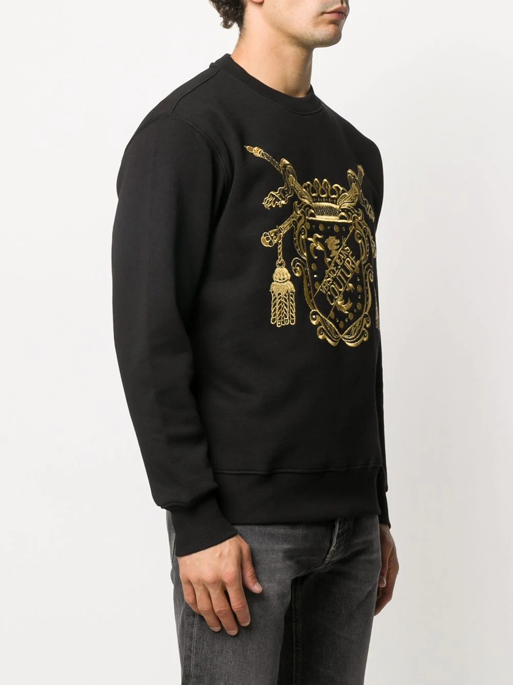 baroque-print cotton sweatshirt - 3