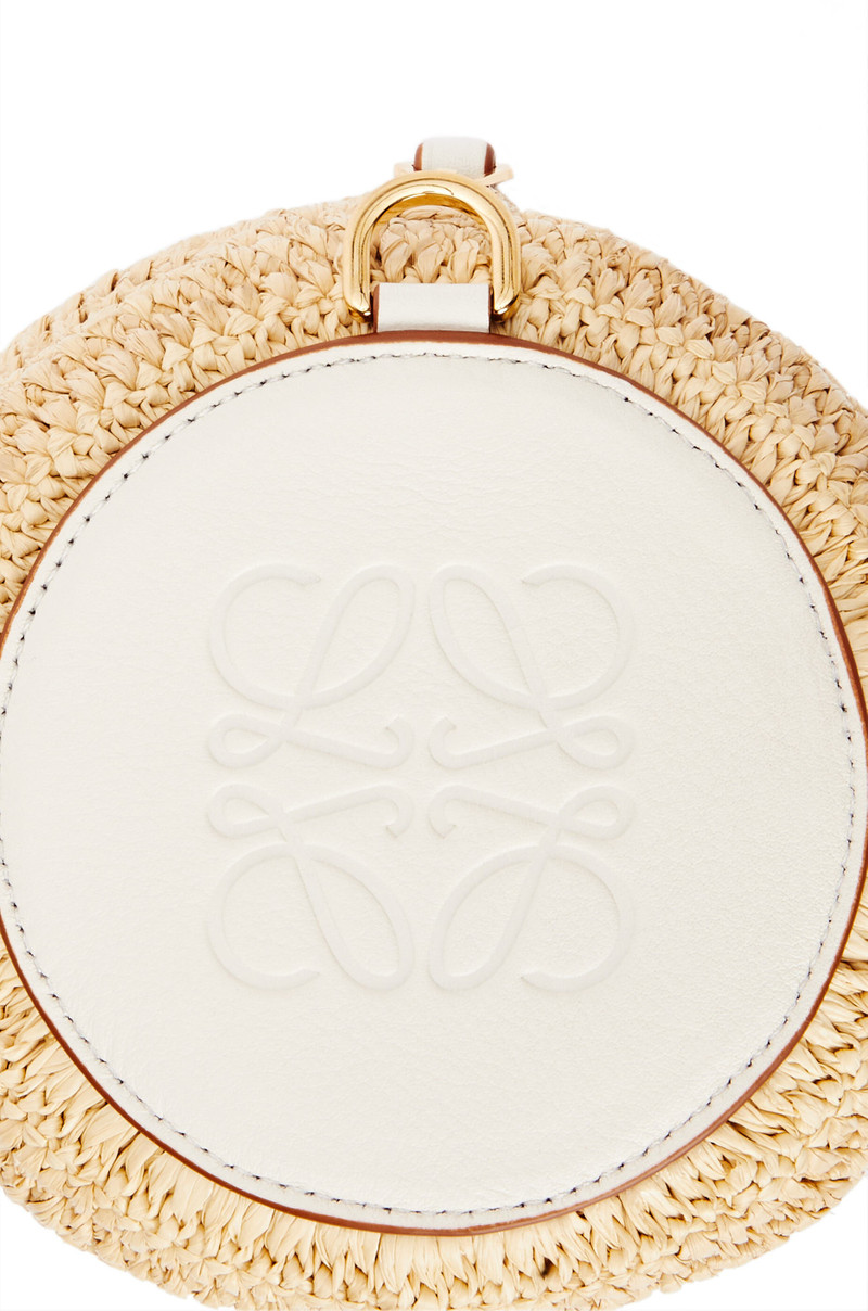 Bracelet pouch in raffia and calfskin 5