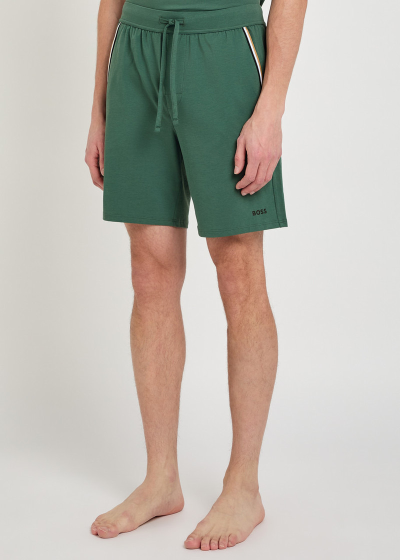BOSS Boss Unique Logo Stretch-cotton Shorts outlook