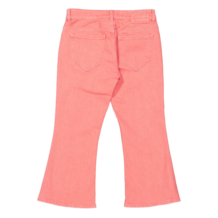 Mm6 Ladies Pink Flared Cropped Jeans - 2