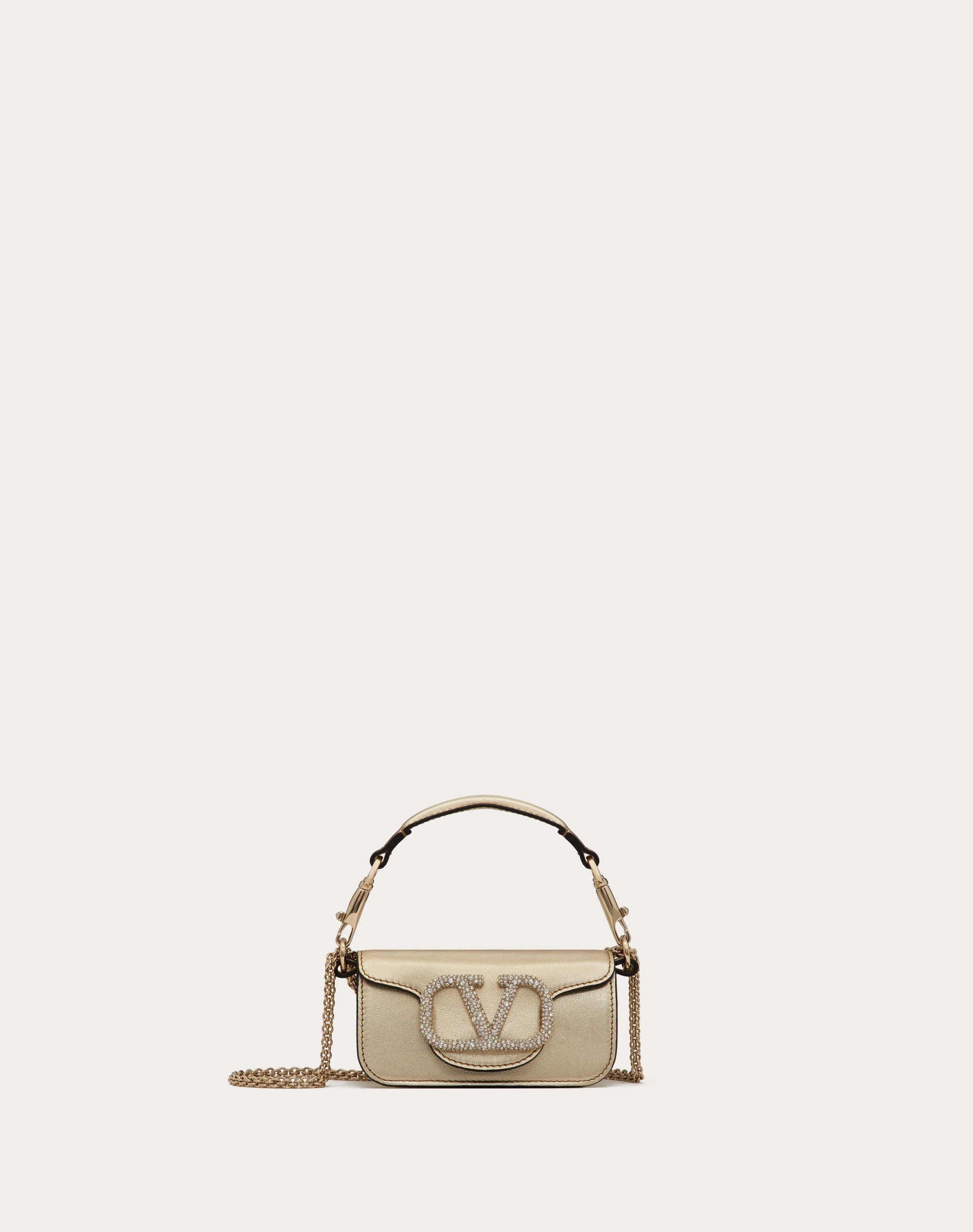 VALENTINO GARAVANI LOCÒ MICRO BAG WITH CHAIN AND JEWEL LOGO - 1