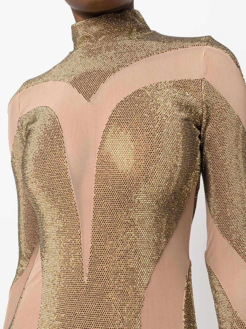 crystal-embellished panelled dress 5