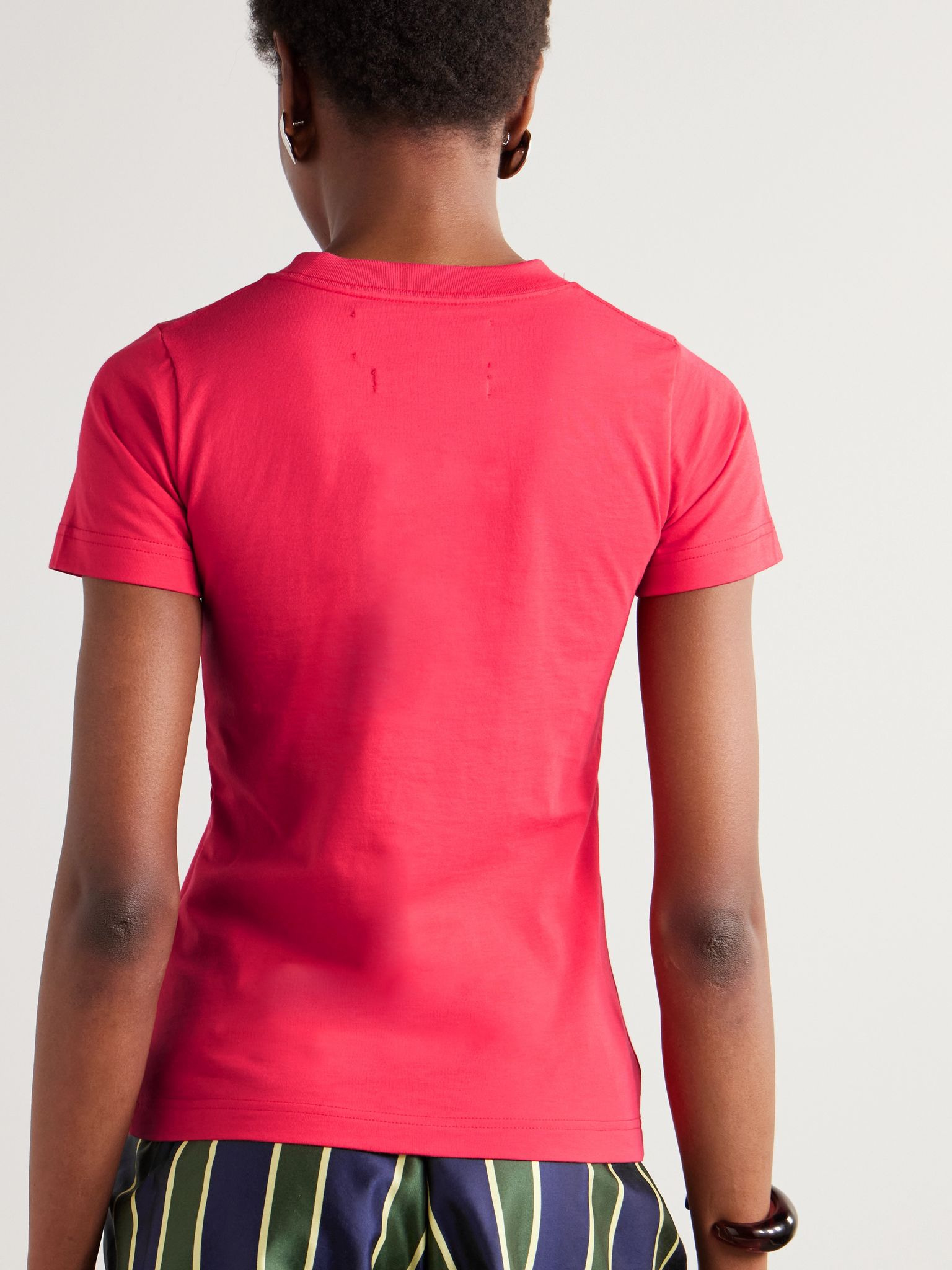 Camelot printed organic cotton-jersey T-shirt Red - 3