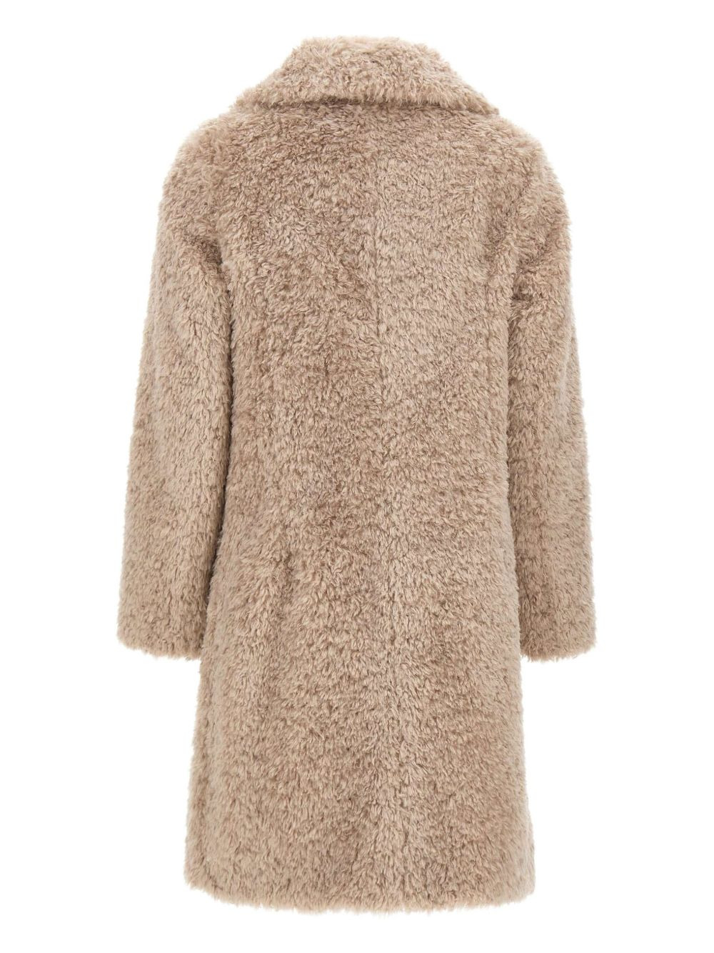 buttoned faux-fur coat - 2