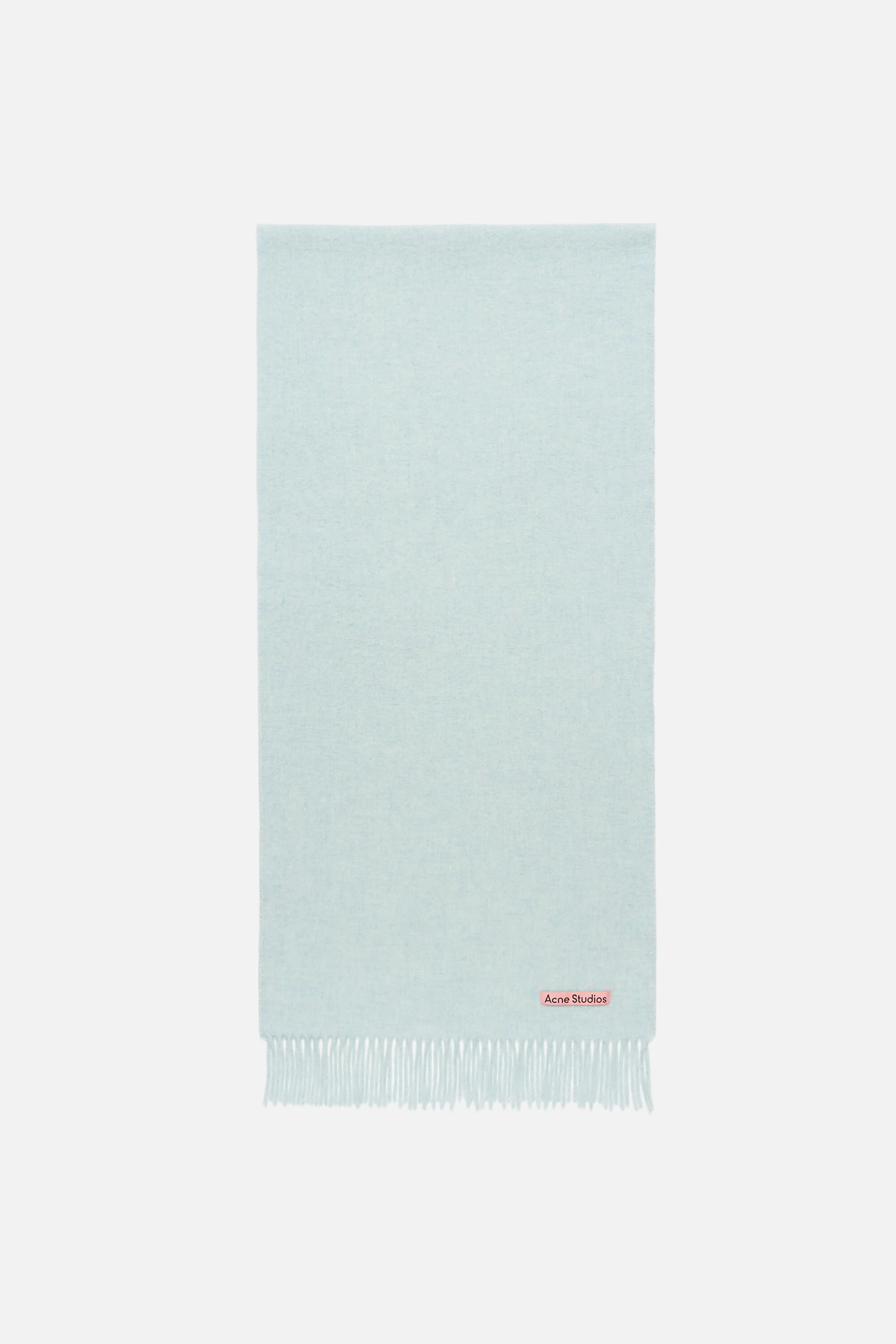Fringe wool scarf – Narrow - Ice Blue Melange - 1