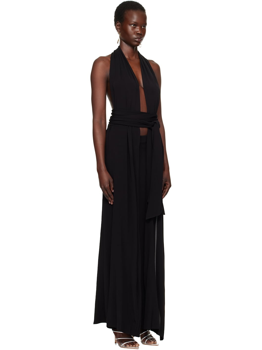 Black Trapeze Maxi Dress - 2