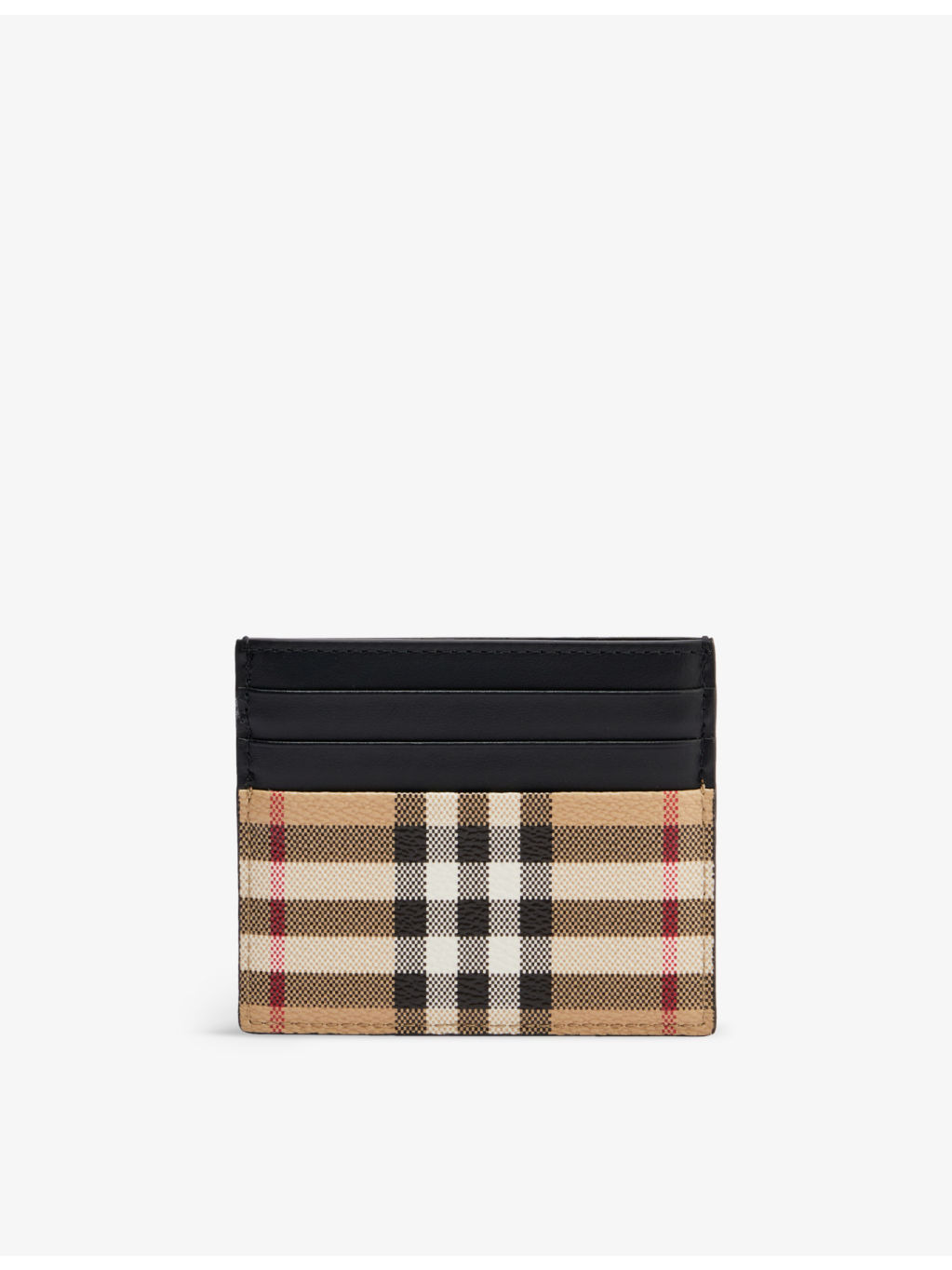 Sandon check-print faux-leather card holder - 1