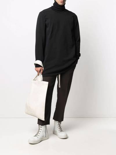 Rick Owens roll-neck organic-cotton sweatshirt outlook