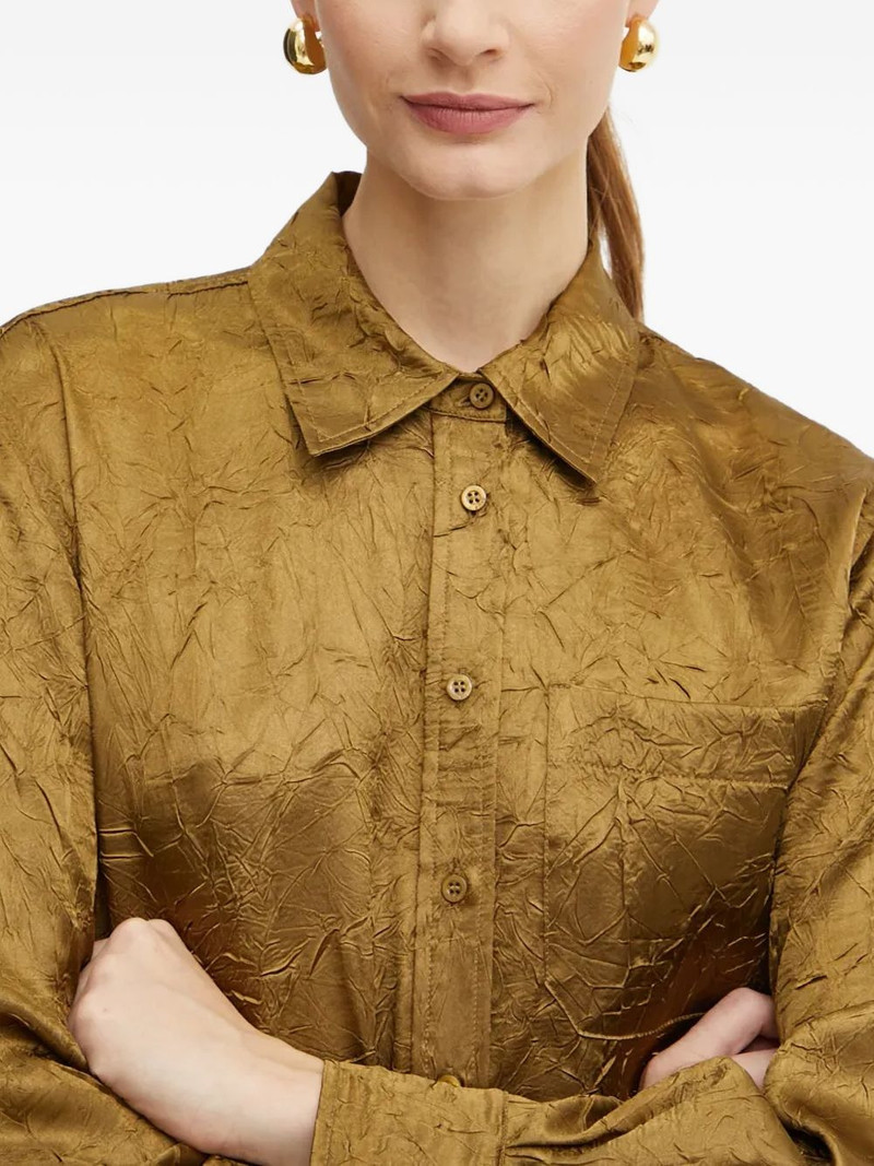 point-collar long-sleeve mini shirt dress 4