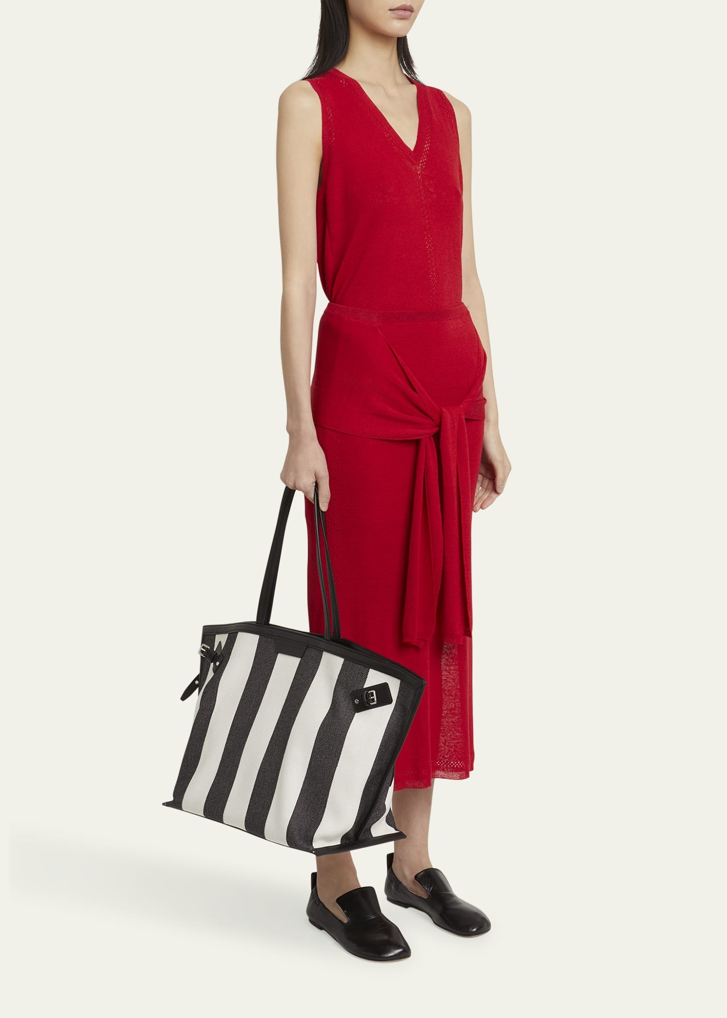 Days Striped Canvas Tote Bag - 6