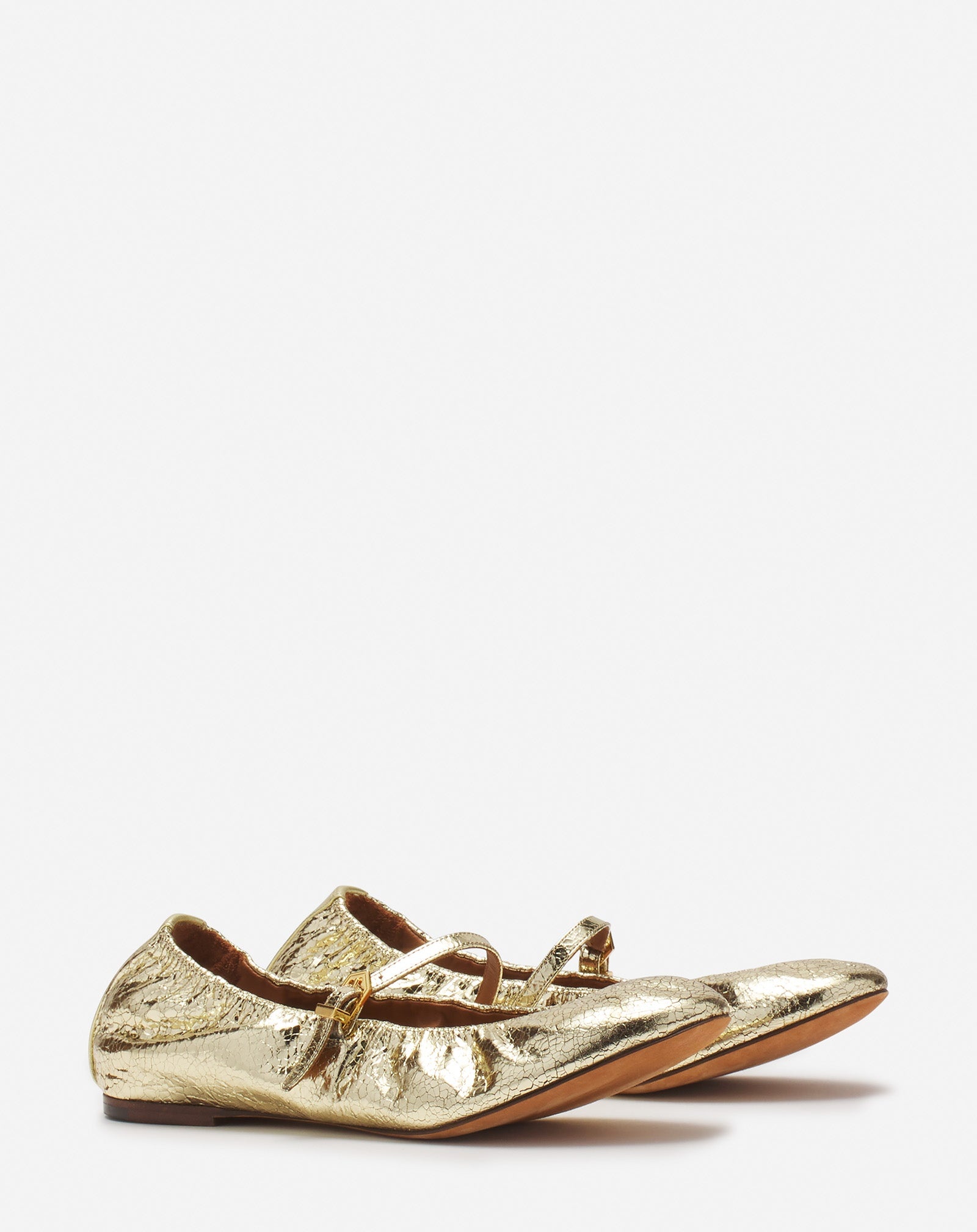 THE BALLERINA MARY JANE IN CRACKLED METALLIC LEATHER - 2