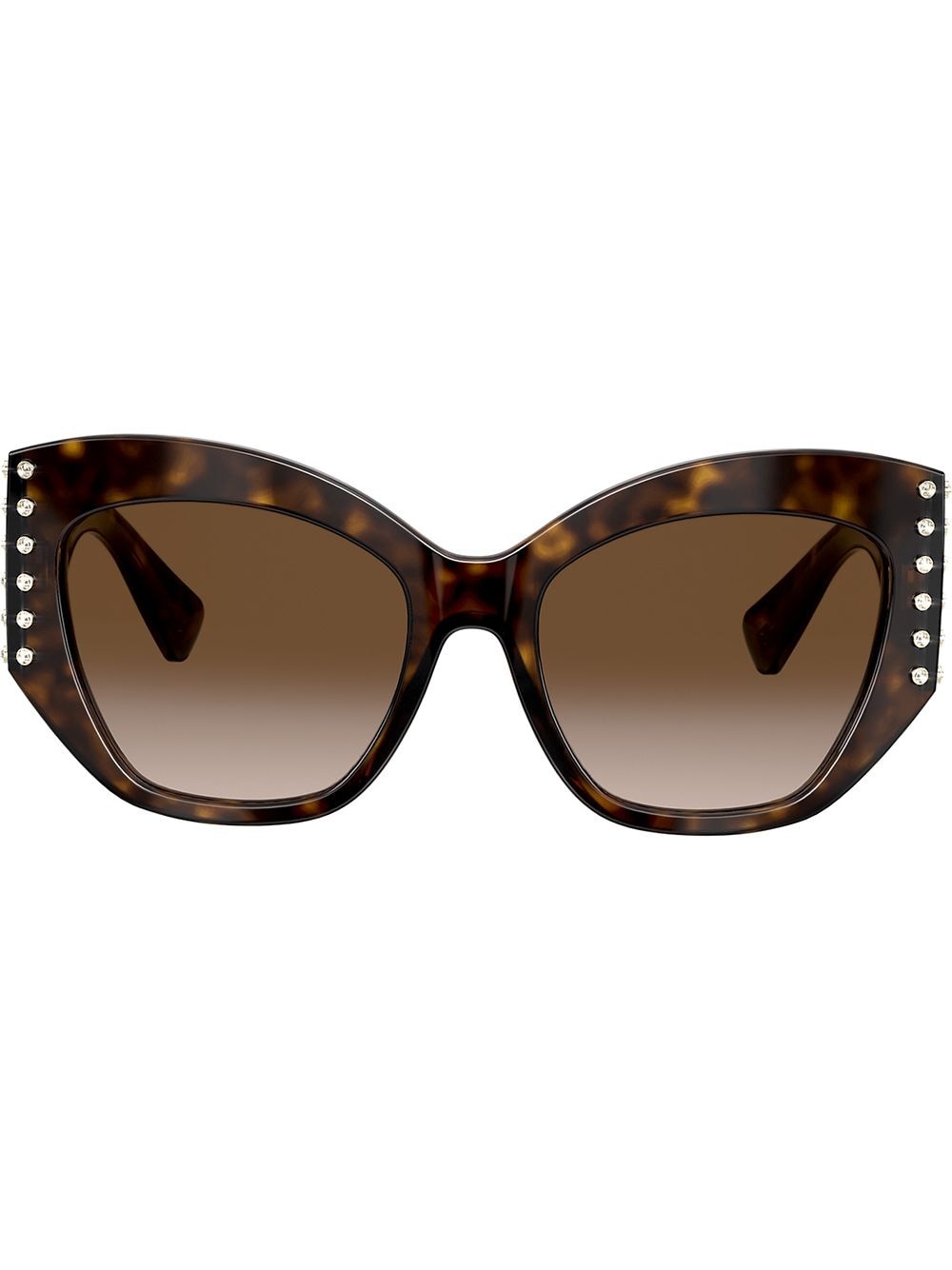 embellished tortoiseshell effect cat eye sunglasses - 1