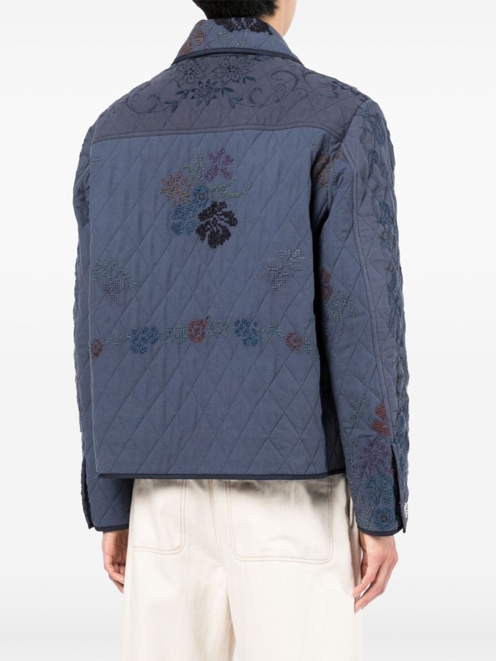 floral-embroidered jacket - 4