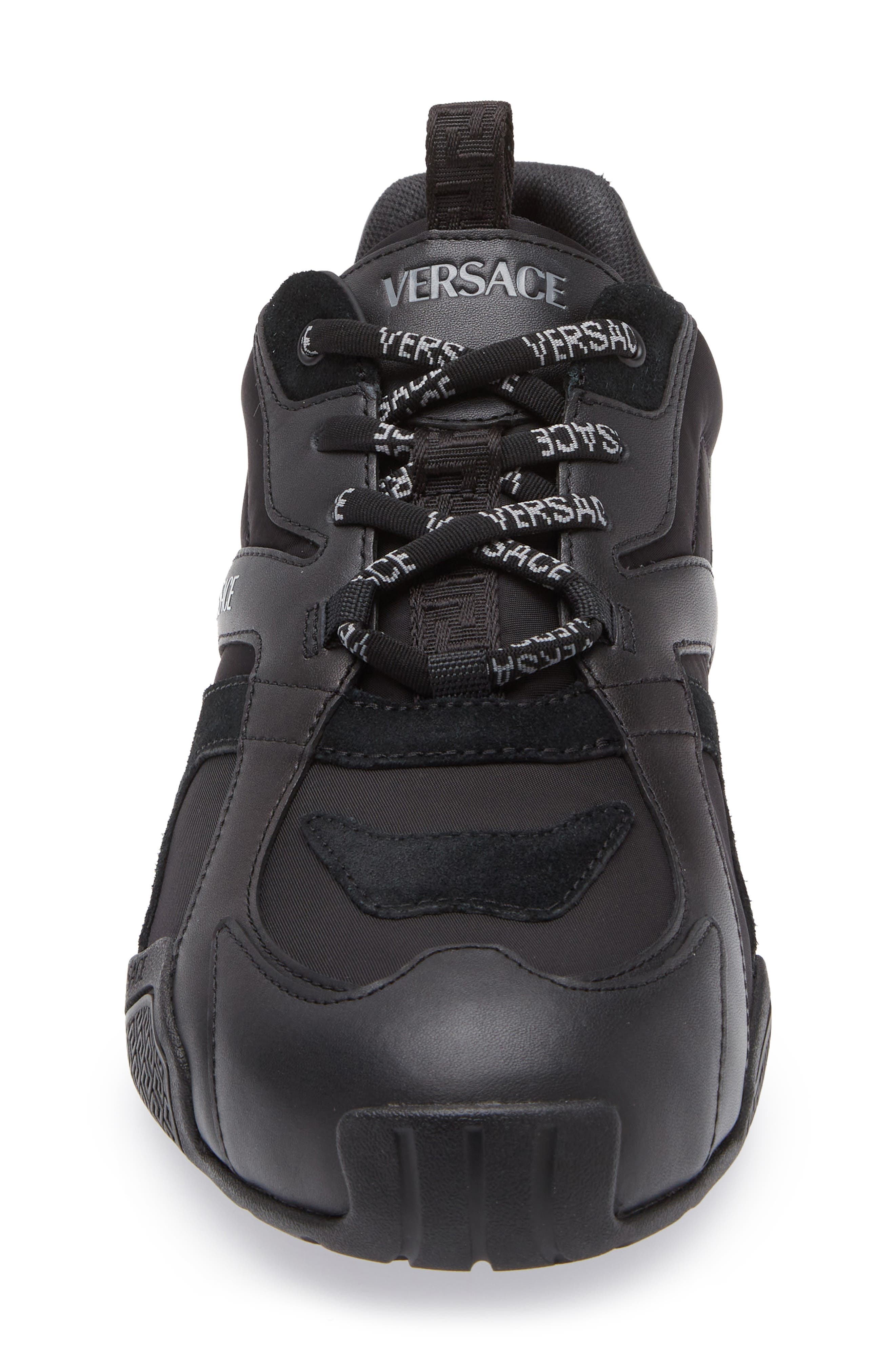 Versace Logo Sneaker in Black at Nordstrom - 4