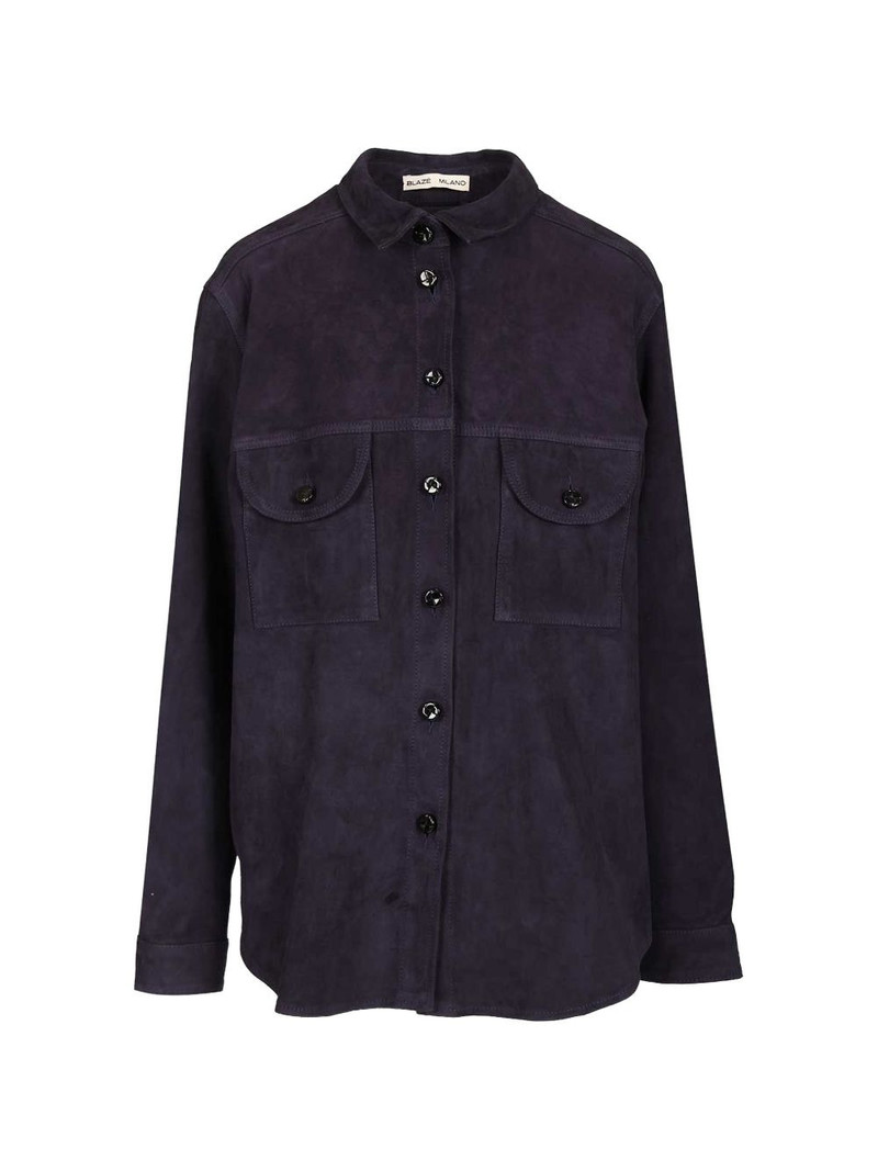 chest-pocket leather shirt 1