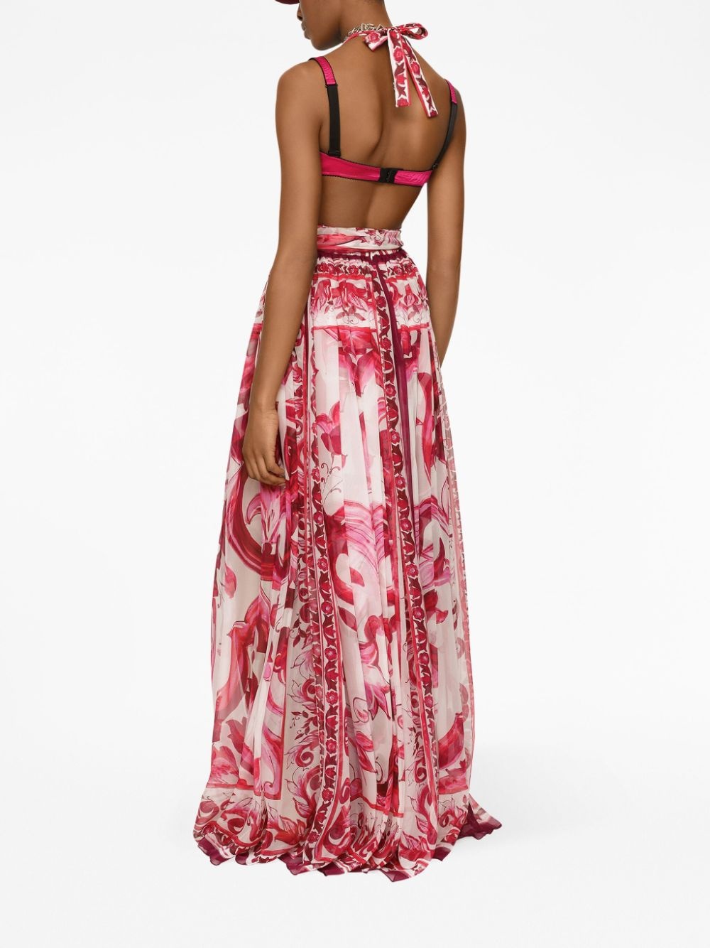 Majolica-print halterneck maxi dress - 3