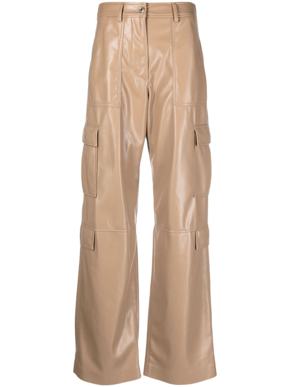 faux-leather cargo trousers - 1