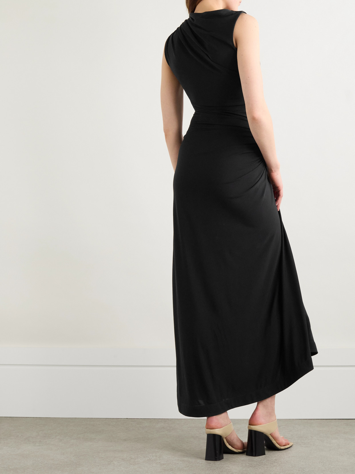 Gathered Embellished Crepe-jersey Maxi Dress - 3