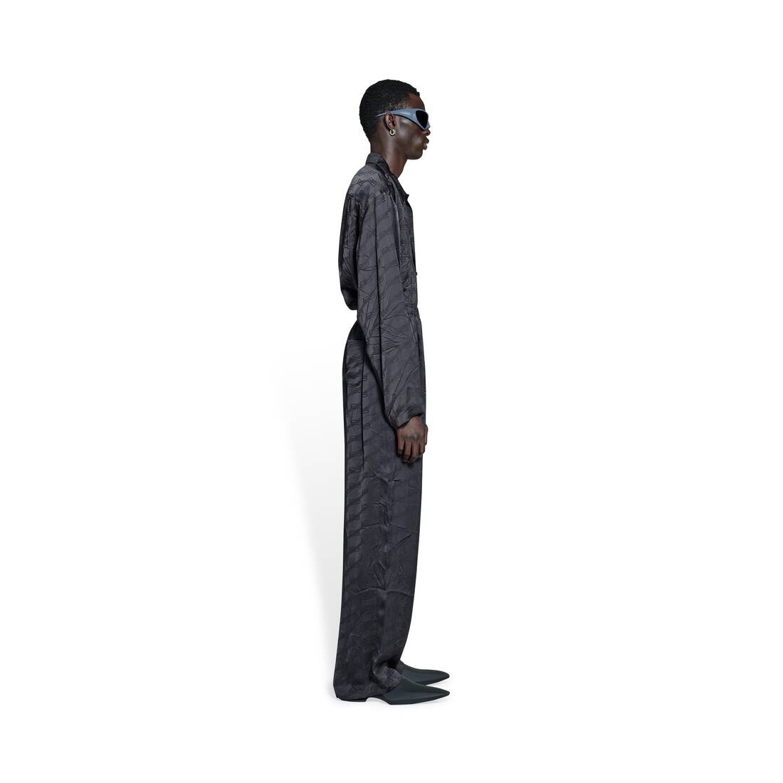 Men's Bb Monogram Jacquard Pyjama Shorts in Black - 3