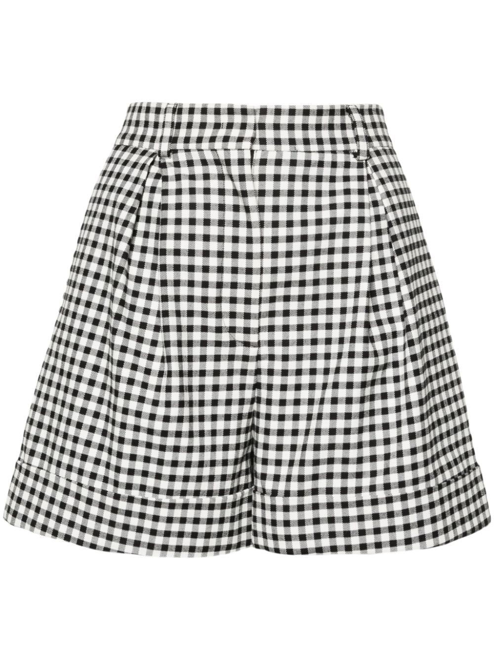 gingham-check tailored shorts - 1