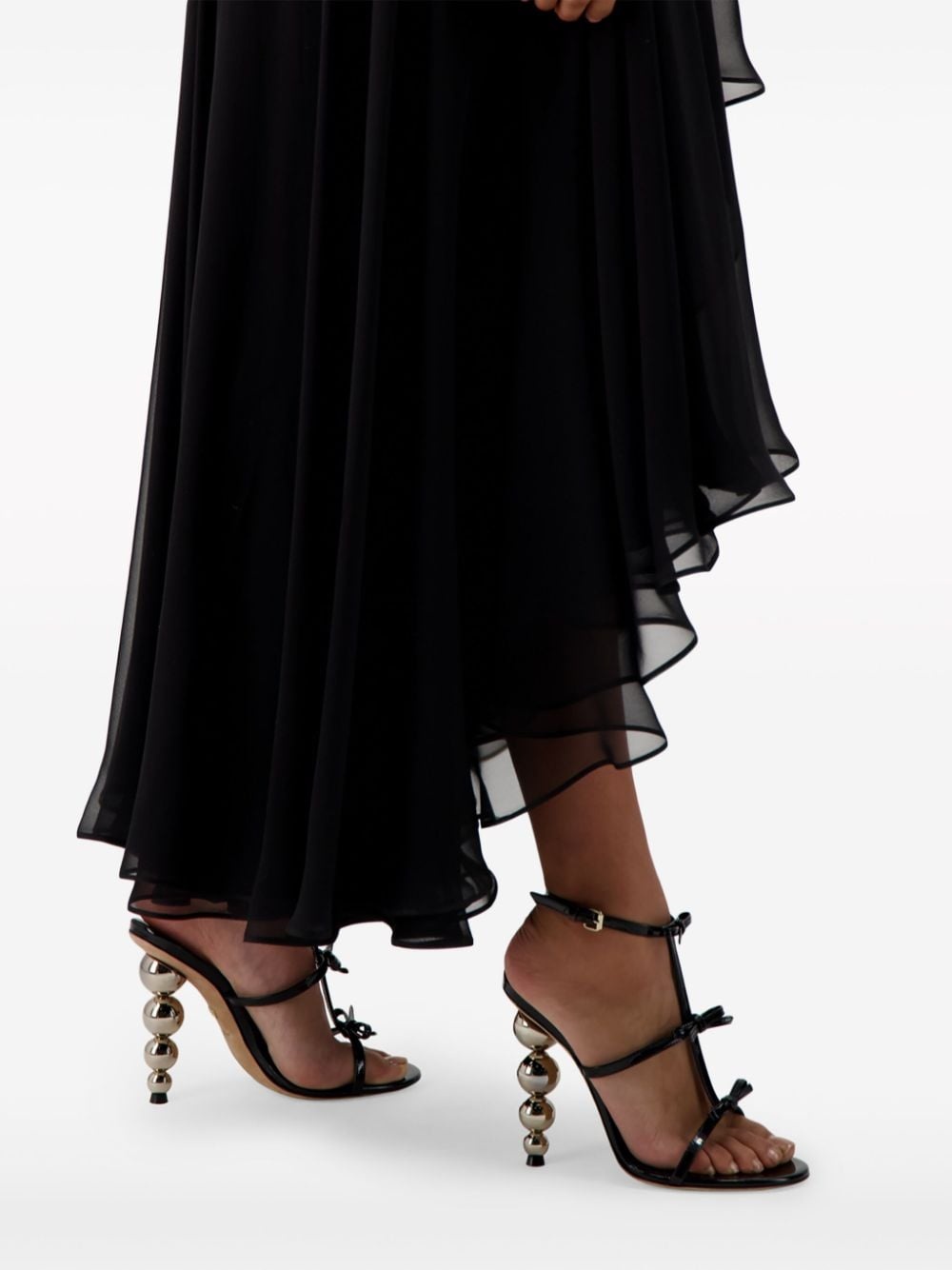 asymmetric georgette skirt - 6