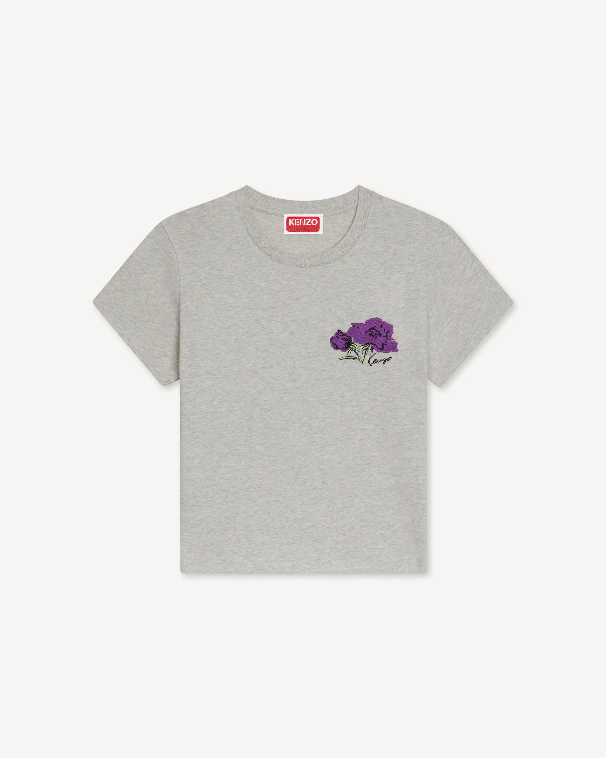 'KENZO Pop Rose' embroidred T-shirt in cotton - 1