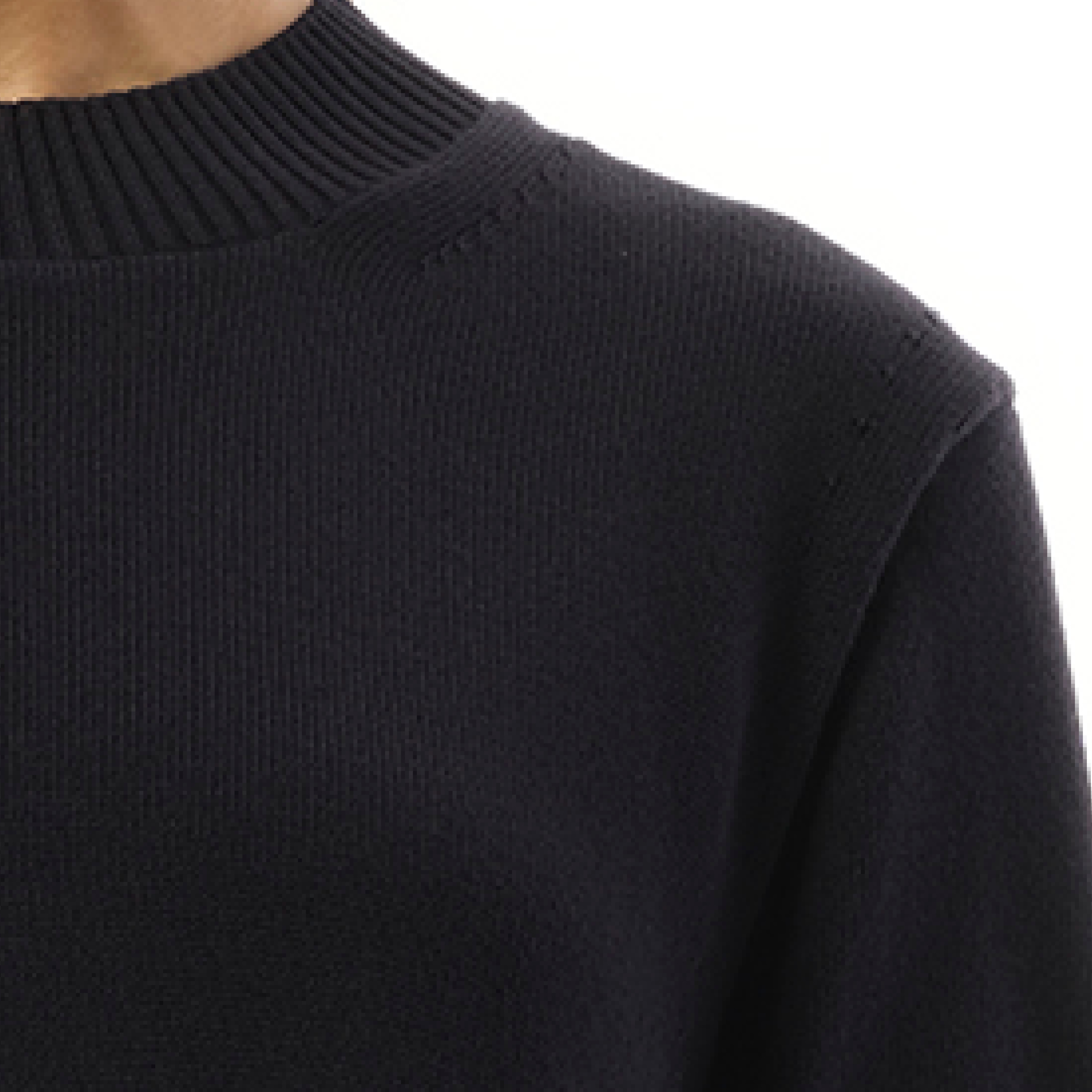 sacai Cotton Poplin x Knit Pullover in Navy/Blue Stripe