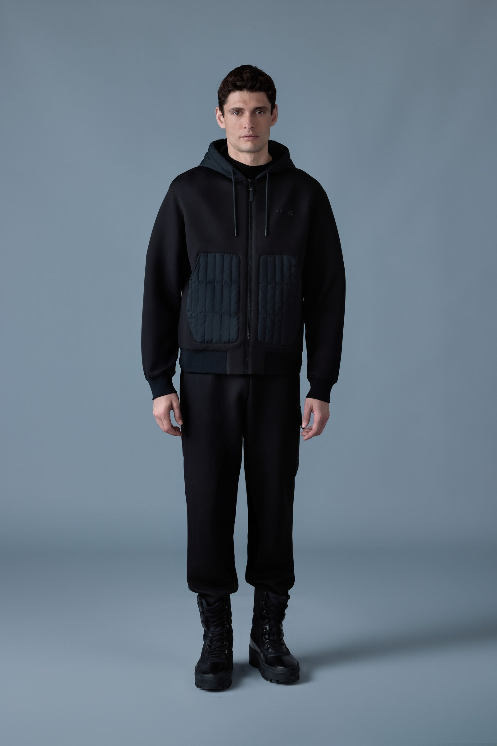CRUZ Zip-up Hybrid vertical quilt hoodie - 2