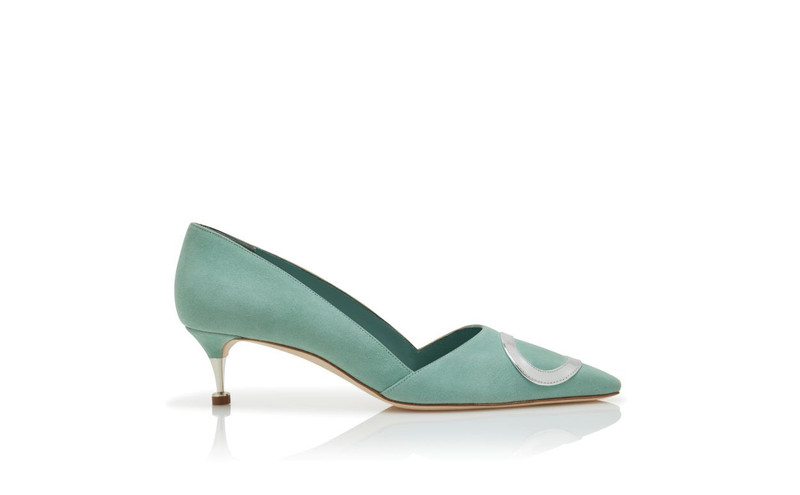 Green Suede Pumps 1