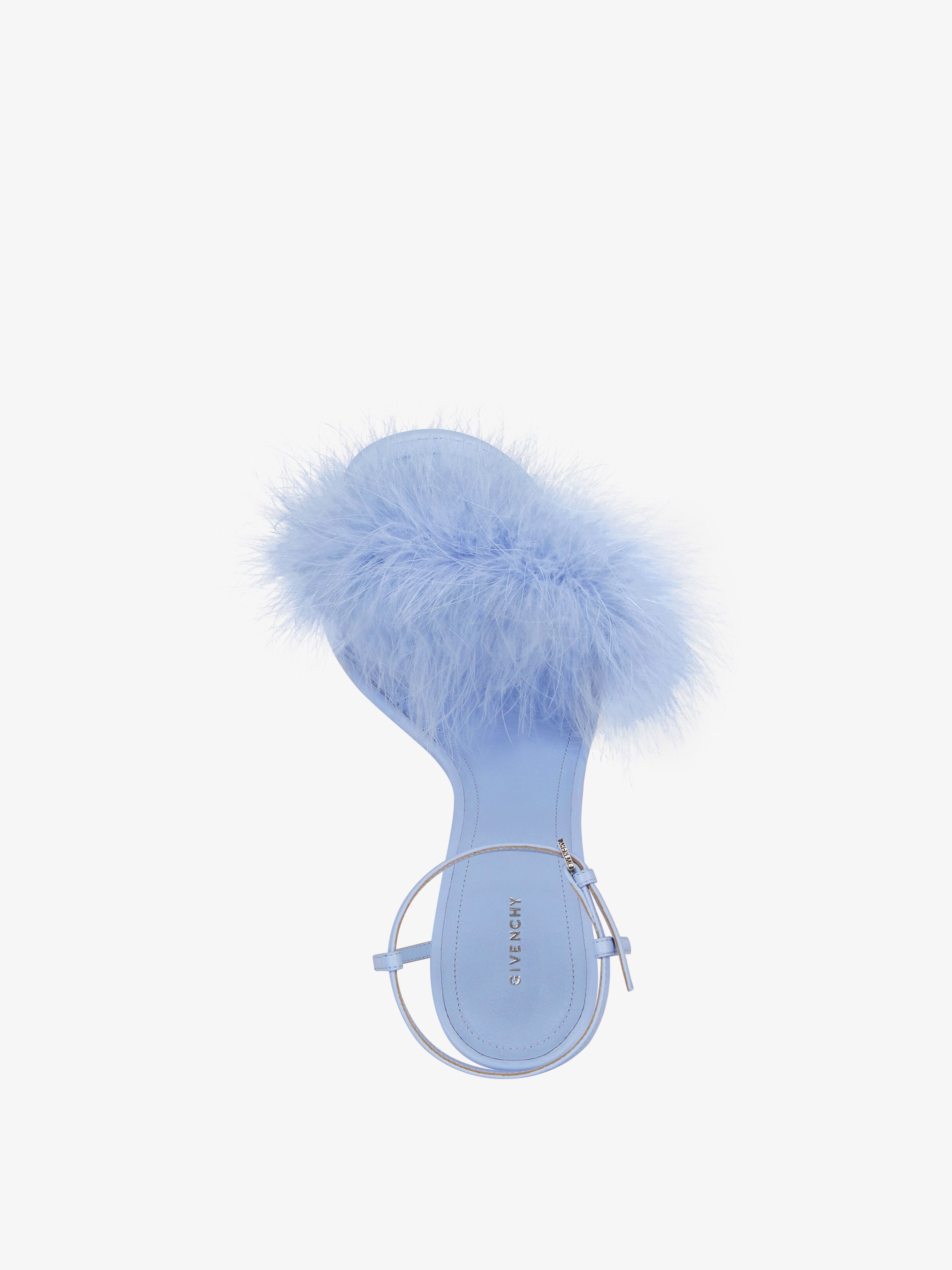 G CUBE SANDALS IN LEATHER WITH FEATHERS - 4