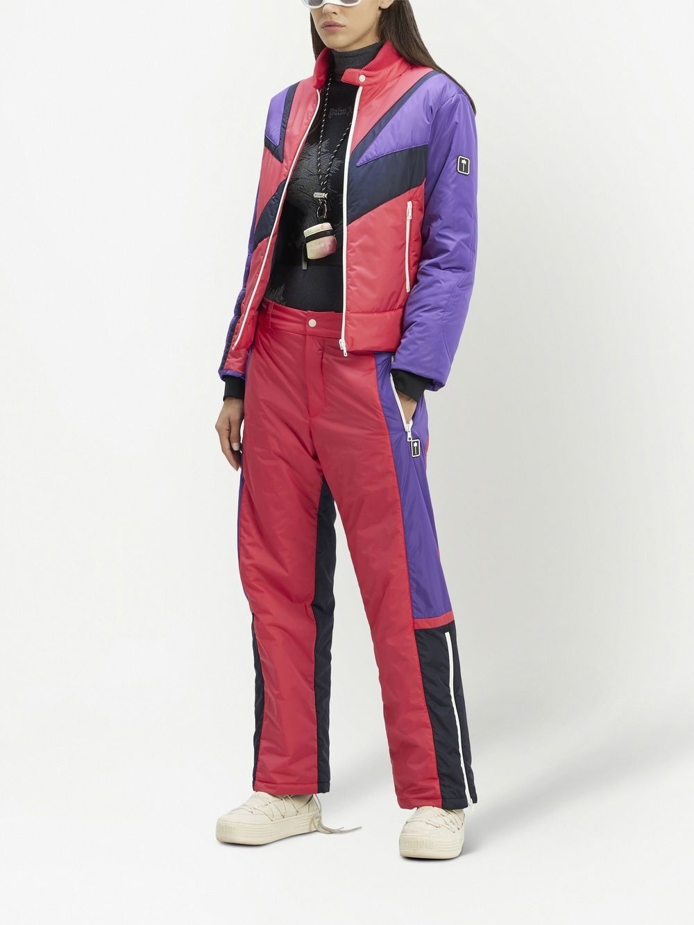 Thunderbolt colour-block ski jacket - 2