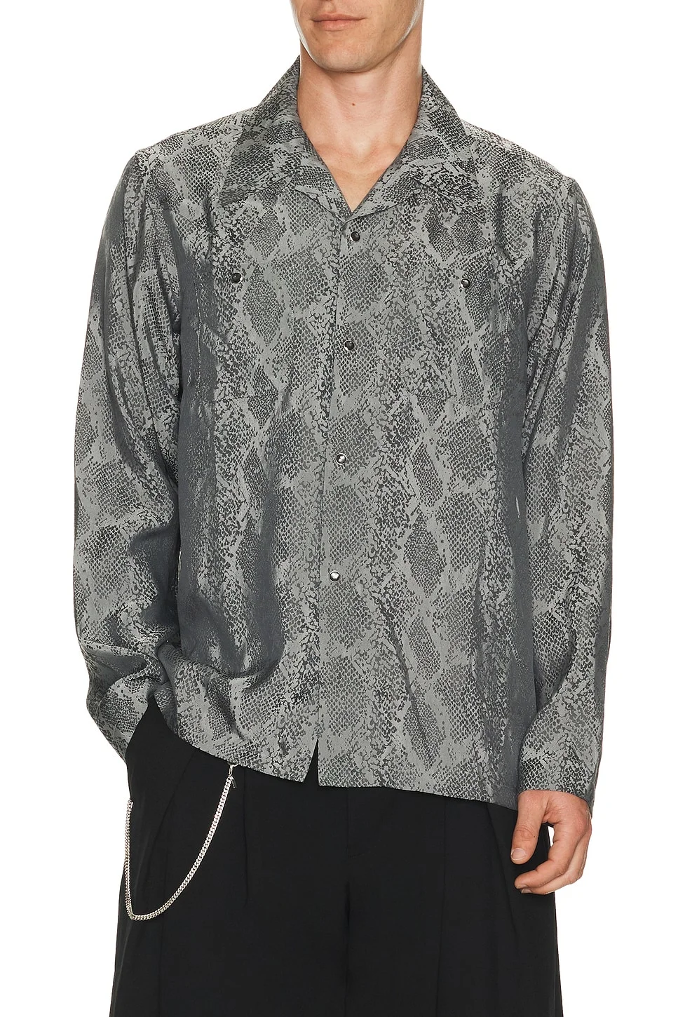Cowboy One Up Shirt Python Jacquard In Grey - 1