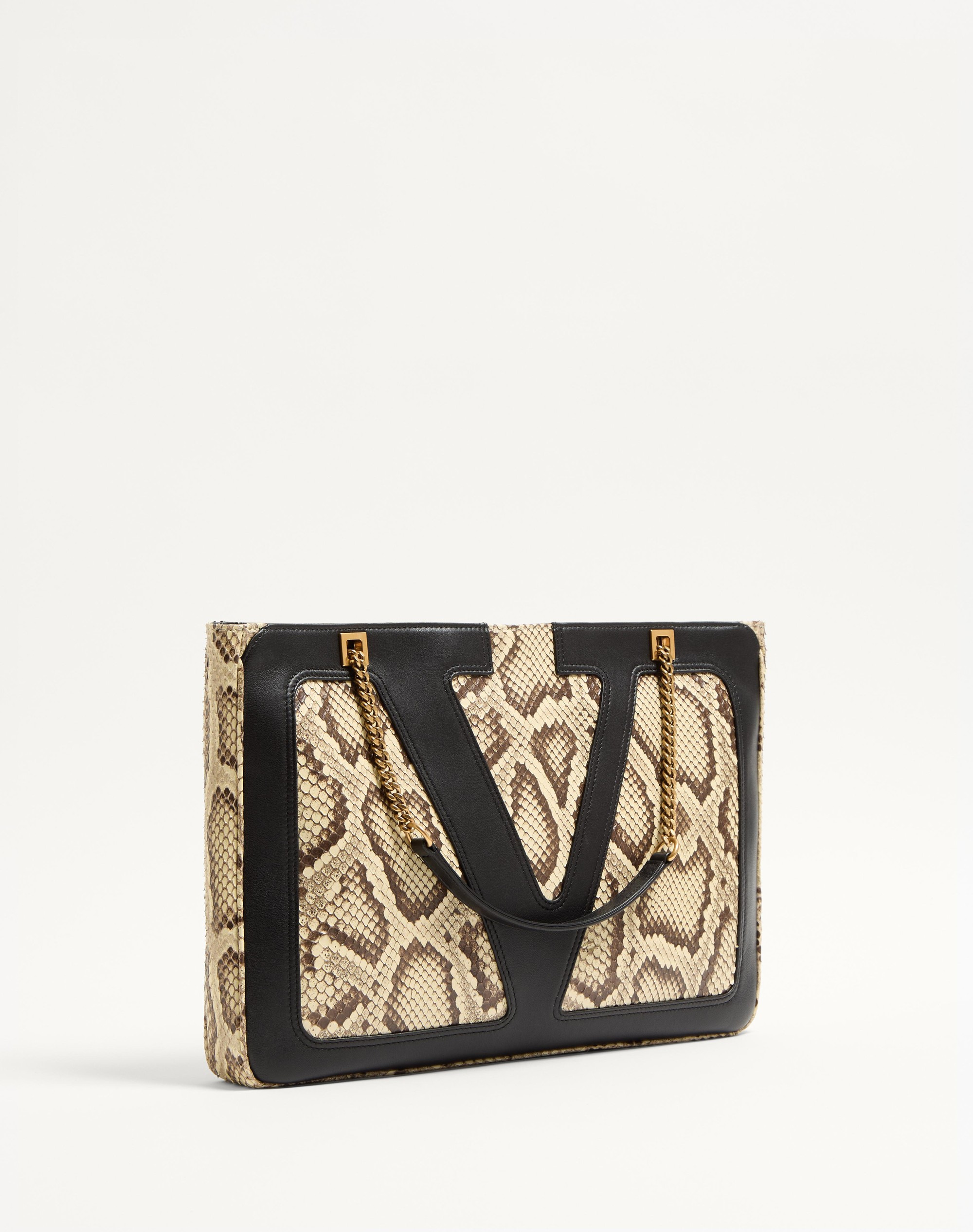 VALENTINO GARAVANI VIVA SUPERSTAR MEDIUM PYTHON SHOPPING BAG - 3