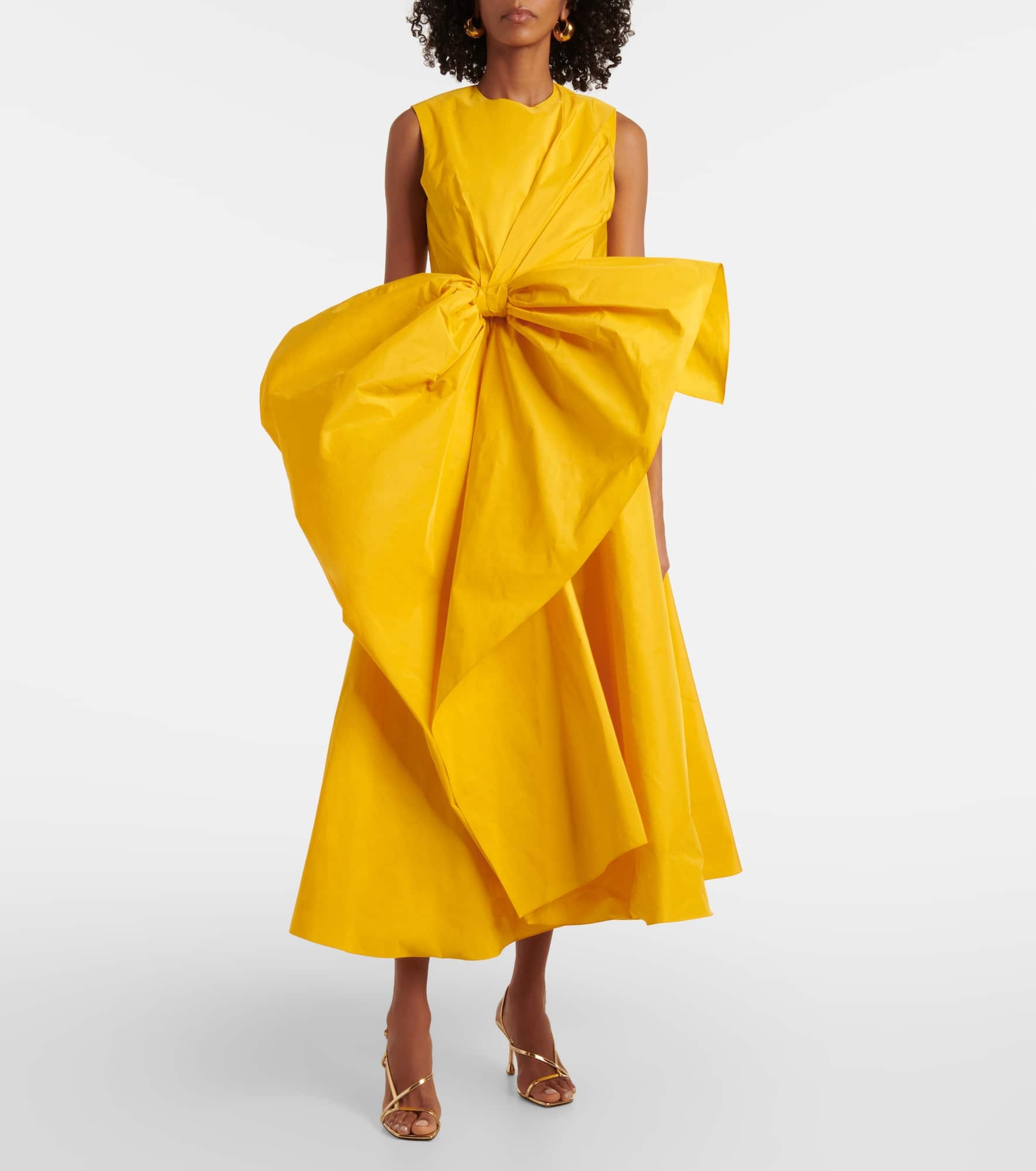 Nura bow-detail taffeta midi dress - 2