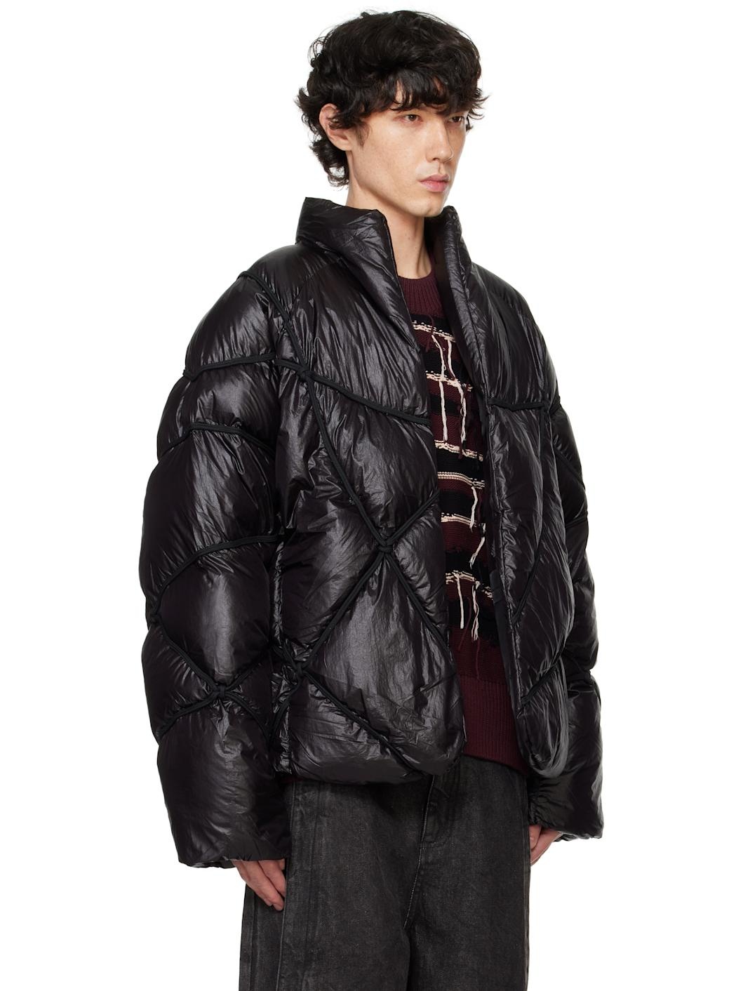 Black Angler Binded Puffer Jacket - 2