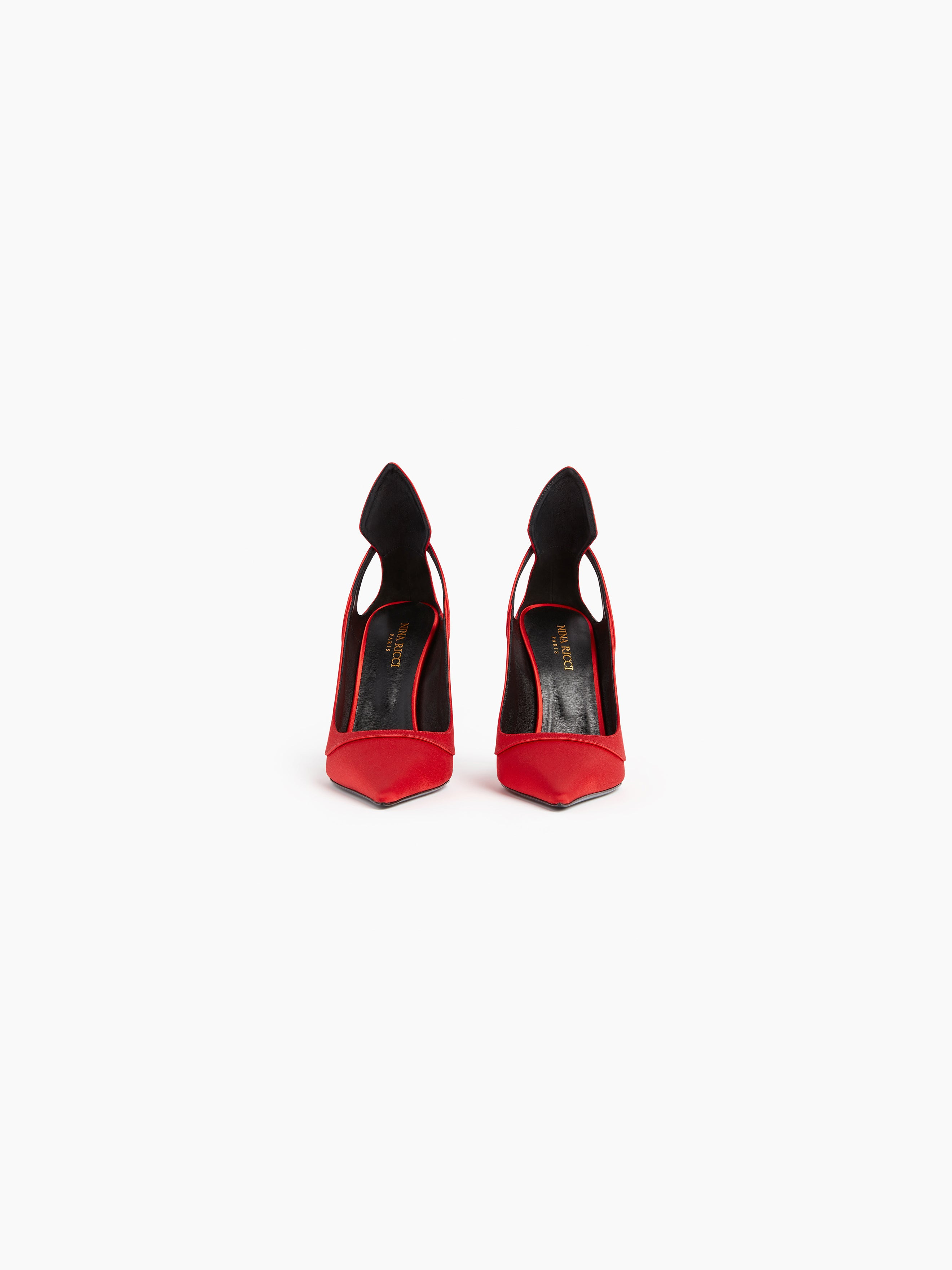 Red Satin Pumps - 2