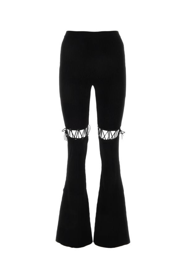 Black viscose stretch pant - 1