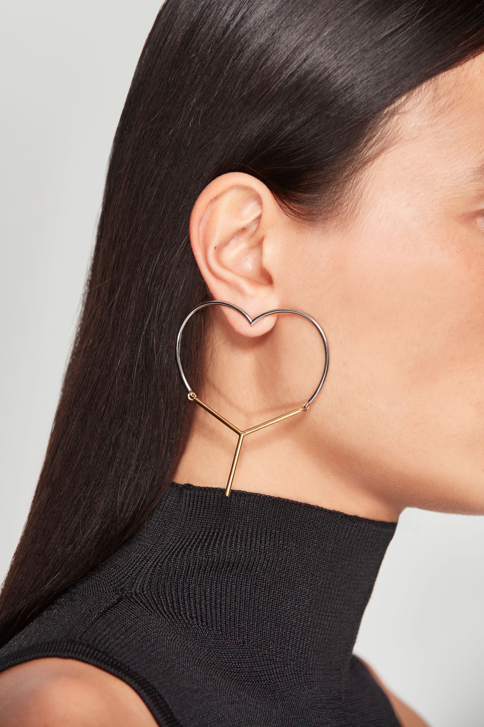 Mini Y Heart Earrings - 2